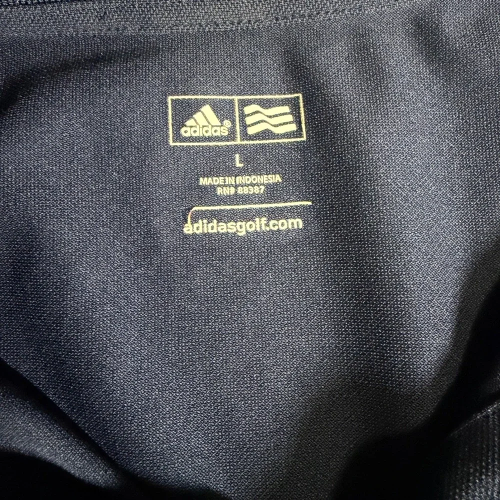 Adidas Golf Polo Shirt Men's Large Navy Blue Performance Short Sleeve WSPA Logo‎